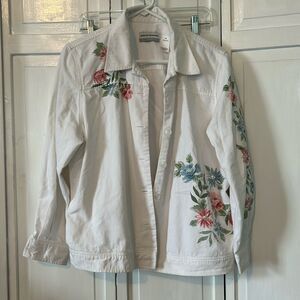 Vintage Alfred Dunner floral denim jacket - Size 16P